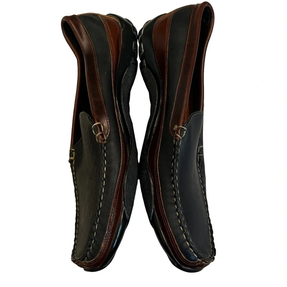Allen Edmonds Two-Tone Black and Brown Leather Slip-On Loafer